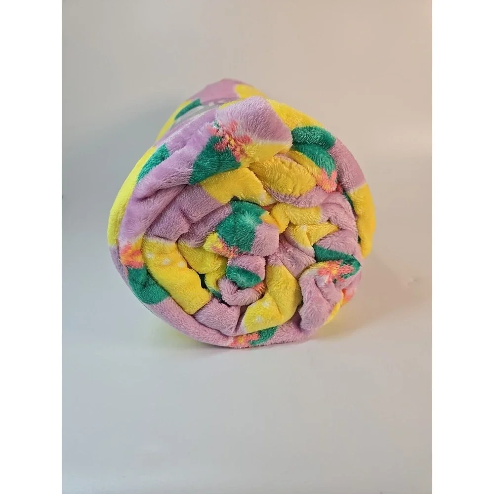 The Big‎ One Light Purple Lemon Print Lemons Plush Fleece Throw Blanket 5'x6'